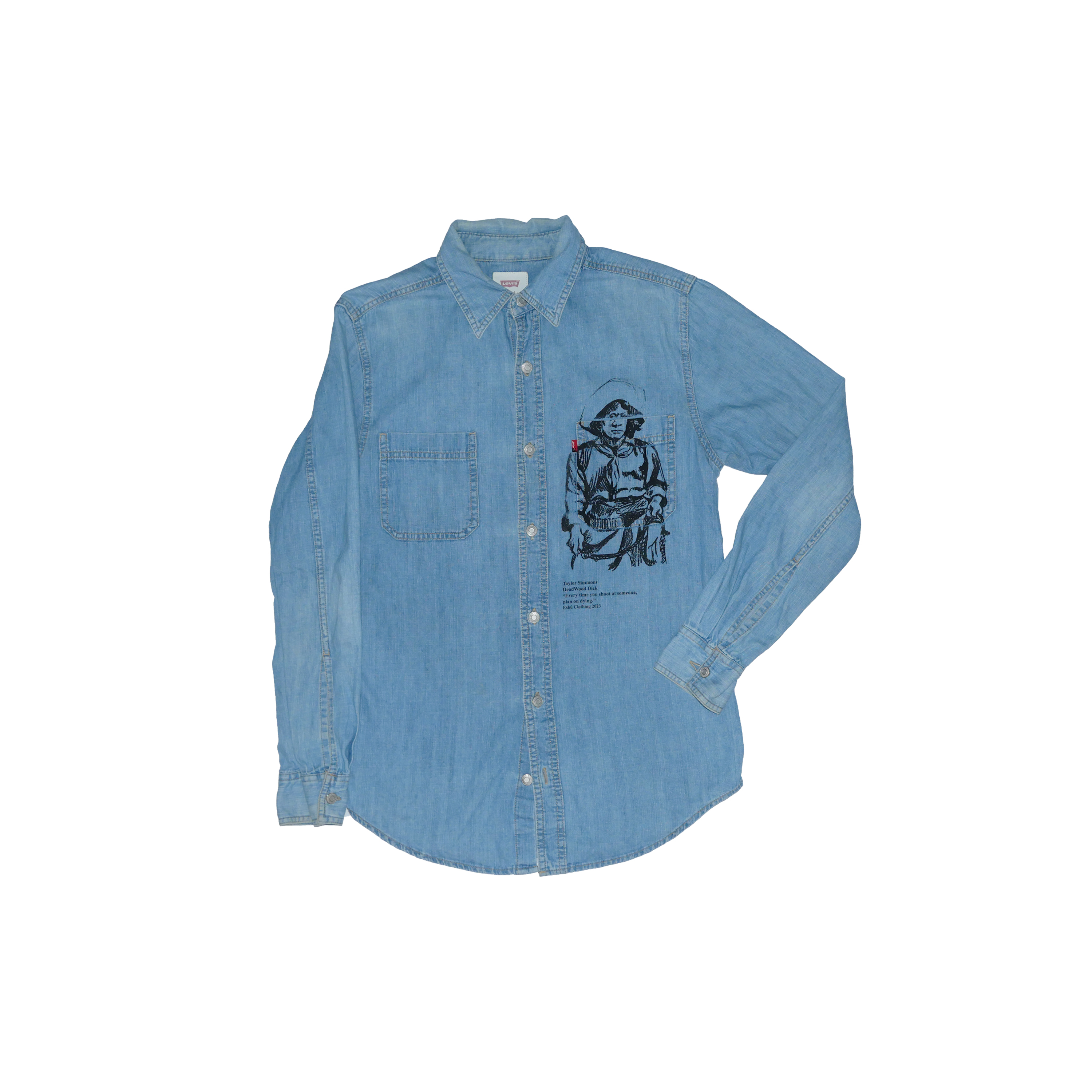 Eshu Illustrated Denim Shirt — Eshu-Denim-Shirt-Medium-Vintage-Wash.JPEG